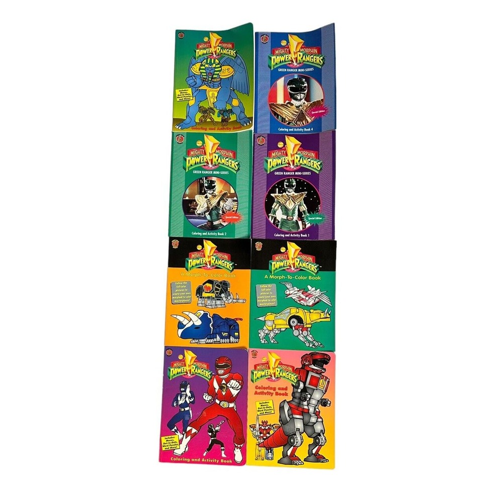 Vintage‎ 1994 Mighty Morphin Power Rangers Coloring And Activity Books Set of 8
